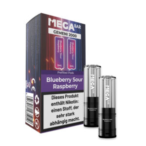 MEGABAR GEMENI 2000 Prefilled Pod - Blueberry Sour Raspberry